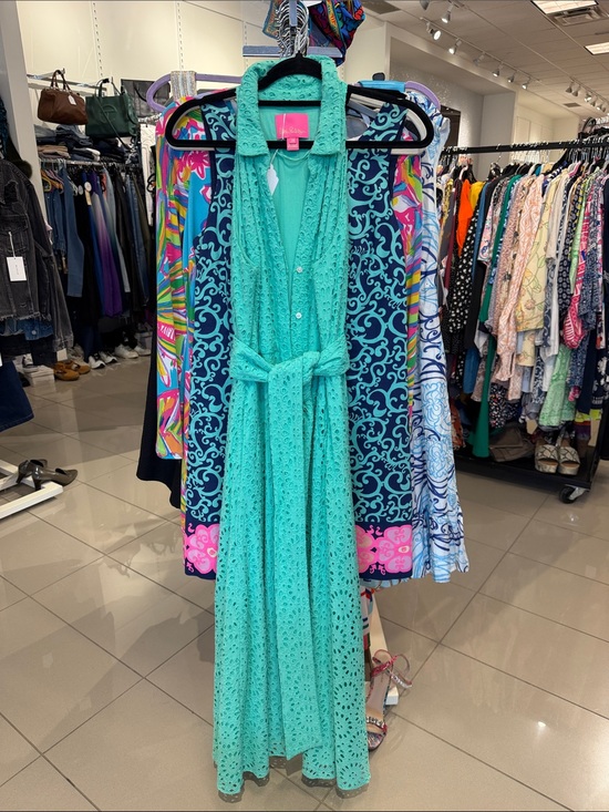 Lilly Pulitzer Dresses & Skirts - Lilly Pulitzer Teal Eyelet Maxi Dress